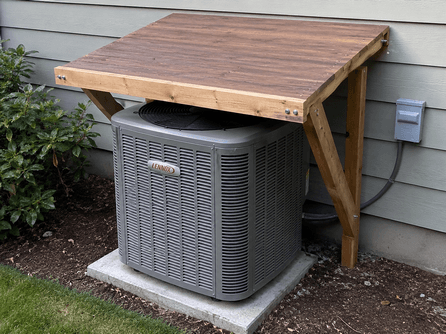 shade kit over outdoor unit