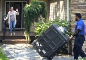 Duct Cleaning technician greeting customer