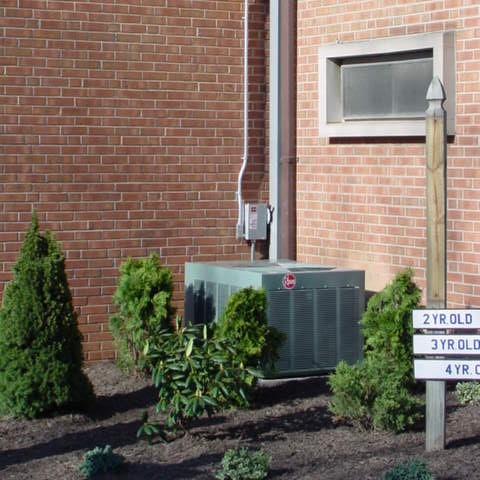 Hannabery HVAC provides residential and commercial HVAC installations and replacements in Eastern, PA. Call us today for a Free Estimate at 610-366-9400. Rheem 5.0 ton, high efficiency condensing unit installation