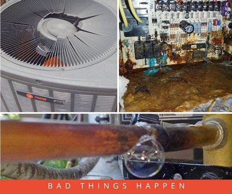 Choose Hannabery for all of your HVAC needs. Broken parts and refrigerant leak
