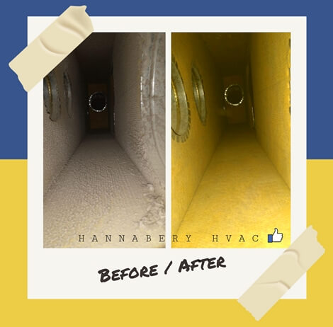 Duct Cleaning makes a difference! duct cleaning, before-after photo