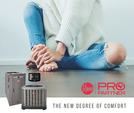 Rheem equipment - girl sitting on floor