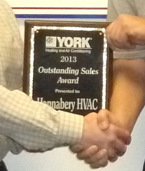 Hannabery HVAC - Your local York Heating and Air Conditioning Experts YORK 2013 Outstanding Sales Award