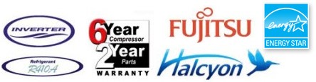 Fujitsu Mini-splits - 6 year compressor warranty, 2 year parts warranty Fujitsu Halcyon Minisplit Installations with Inverter technology