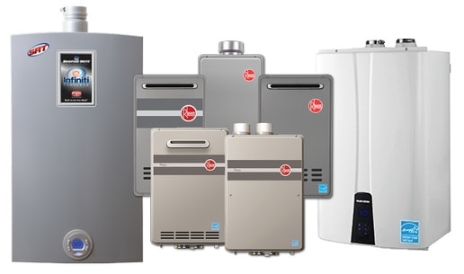 Assorted Tankless gas water heaters
