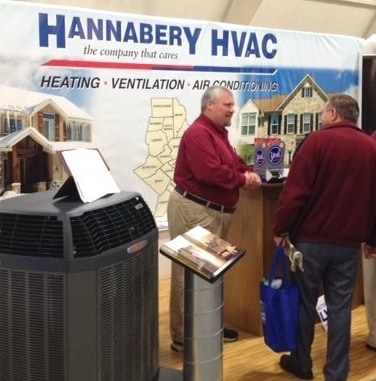 One of our Comfort Specialists at the 2014 Ag Hall Home Show. Hannabery HVAC at local Homeshow