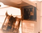Air conditioners and heat pumps use special Time Delay fuses. Do not replace with regular fuses. pull-out time-delay fuses in the outdoor disconnect box