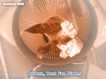 Fan blades must be properly balanced and free of cracks or debri. broken and bent outdoor fan blades