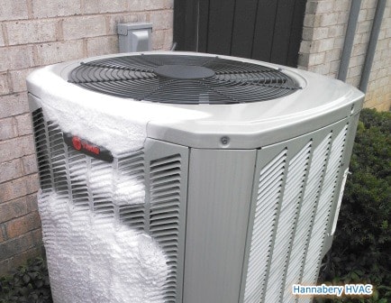 frozen up outdoor unit