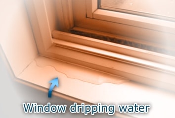 window dripping water