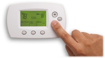 Adjusting the thermostat is easy with a new Honeywell thermostat installed by Hannabery HVAC