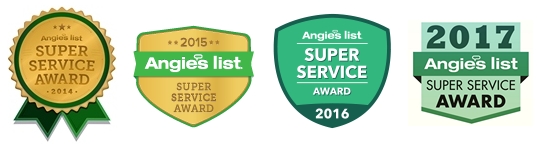 We earned Angie's List Super Service Award Winner 4 years in a row! Angie's List Super Service Awards