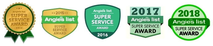 We earned Angie's List Super Service Award Winner 5 years in a row! Angie's List Super Service Awards