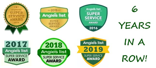 We earned Angie's List Super Service Award 6 years in a row! Angie's List Super Service Awards, 2014-2019