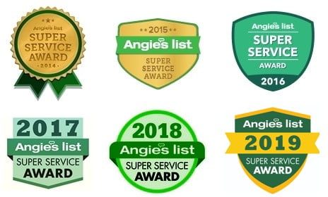 We earned Angie's List Super Service Award 6 years in a row! Angie's List Super Service Awards, 2014-2019