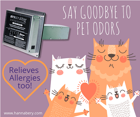 The Air Scrubber relieves allergies too. Cats - say goodbye to pet odor