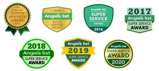We earned Angie's List Super Service Award 7 years in a row! Angie's List Super Service Awards, 2014-2020