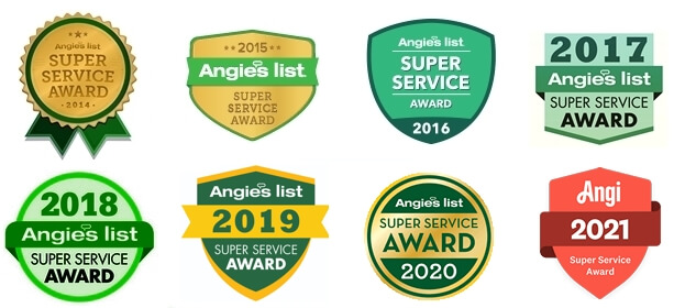 We earned Angie's List Super Service Award 8 years in a row! Angie's List Super Service Awards, 2014-2021